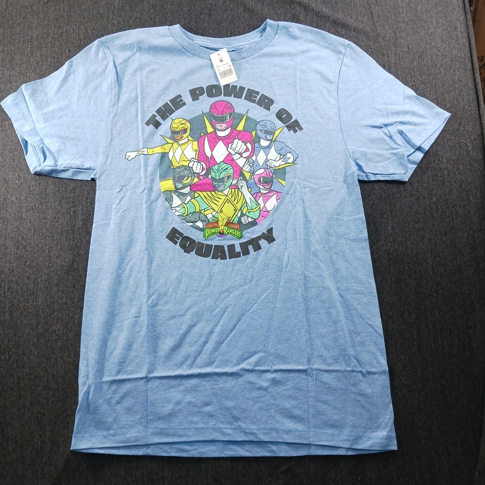 Mighty Morphin Power Rangers The Power of Equality Graphic Tee Blue Mens Medium
